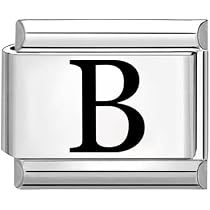 Modulo Charm Per Bracciale Italian Links – In Acciaio Inox, Lettera G Laser, Da 9 Mm, Regalo Elegante Per Mamma E Amici - 2
