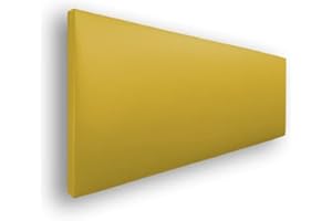 Silcar Home - Cabecero de Cama 150 Amarillo Jep - Estructura de Madera, Tapizado en Polipiel Liso, Diseño Moderno, Fácil Instalación, Acolchado - Polipiel Amarillo, 150 cm
