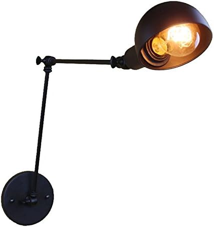 DPG American Swing Arm Wall Light Wrought Iron Wall Lights E27 Edsion Bulb Decorative Wall Sconce Villa Restaurant Corridor Stairs Hotel Bar Living Room Bedroom Lighting Fixtures, Without Bulb