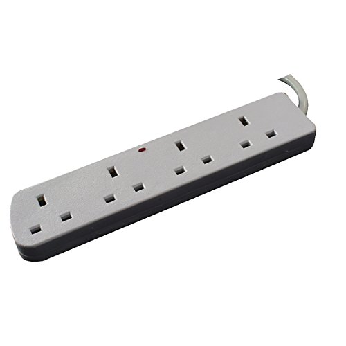 CED ts4513 F Extension Lead, 4 Vías, 13 A, 5 m, color blanco