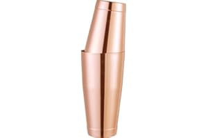 COCKTAIL7 Boston Shaker Cocktail Set Couleur Cuivre Lesté Double Timbale 850ml + 530ml Acier Inoxydable