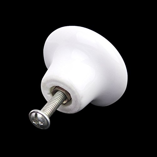 FBSHOP(TM) 10x33mm Weiß Porzellan Möbelknöpfe Griffe Knauf MöbelKnopf Tür für Schränke, Schubladen, Truhen, Schlafzimmer, Badezimmer ,Kindermöbel Schubladengriffe Dekorative - 3