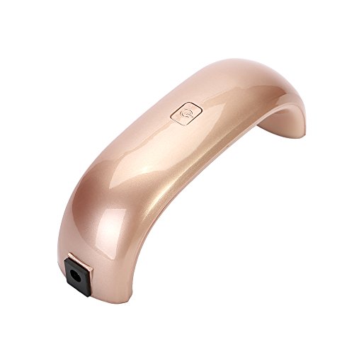 TKOOFN 9W LED CCFL Nail Art UV Lamp Light Gel Nail Polish Dryer Curing Machine with UK Plug - Champagne
