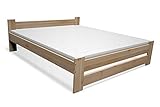 Hergestellt in der EU. Best For You Doppelbett Futonbett Seniorenbett erhöhtes Bett aus 100% Naturholz mit Visco-matratze 15 cm und Lattenrost viele Größen (160x200 cm)