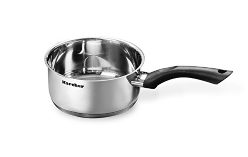 Karcher 125457 Mia cookware set, incl. glass lids, suitable for induction hobs, 5-piece, stainless steel