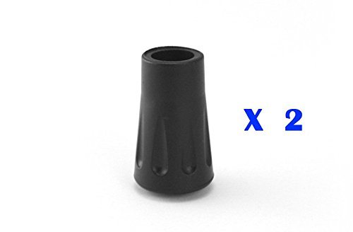 hikehobbySpare Replacement Walking Stick Trekking Hiking Pole Rubber Ferrule Ends 2 Pack