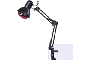 YUYTE Lámpara de Infrarrojos, Lámpara de Calor, Terapia de Luz Infrarroja, Lámpara de Fisioterapia Por Infrarrojos, Ajustable, Calor Por Infrarrojos, Alivio del Dolor para Espalda y Dolores Musculares