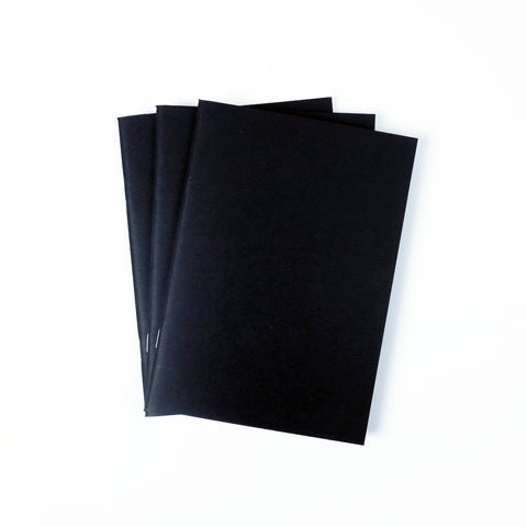 Skizzenbücher, DIN A5, matt, 140 g/m², weißes Zeichenpapier, Schwarz, 3 Stück - 2