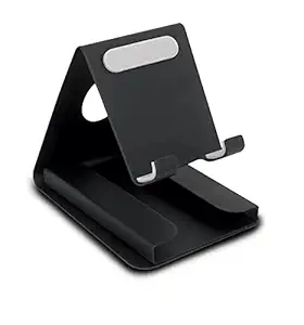 AUGEN by VisionsIndia Desktop Cell Phone Stand Tablet Stand, Aluminum Stand Holder for Mobile Phone and Tablet with Visiting Card Holder (Black)