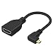Produktbild Micro HDMI auf HDMI Kabel Stecker auf Buchse Micro HDMI Adapter unterstützt 4K 60 Hz 3D 1080p Ethernet Audio Return für GoPro Hero 6 Hero 5 Schwarz, Nexus 10 Tablet, Asus Zenbook Laptop, Kamera