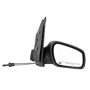 RMC Car side mirror suitable for Figo with lever (2010-2015) (ABS & Glass) | Non Auto Fold | manually operated (Black) (RIGHT SIDE (DRIVER SIDE))