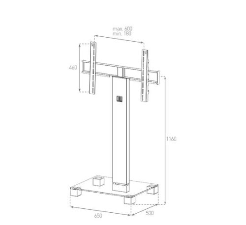 Ganga Elbe PL-2510-C-INX - Mueble soporte para TV vertical, 56 x 104 x
18 cm, color cristal y plata Especial