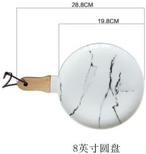 YQQQQ Marble Cutlery White Ceramic Plate Western Dish Steak Dish Rice Bowl Dish Plate