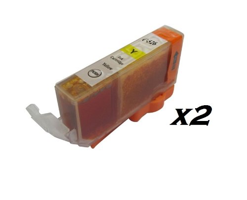 2  Compatible Jaune Canon CLI-526Y cartouche d encre pour imprimante Pixma IP4800  IP4840  IP4850  IP4950  IX6250  IX6550  MG5120  MG5150  MG5200  MG5250  MG5350  MG6100  MG6120  MG6150  MG6220  MG6250  MG8120  MG8150  MG8170  MG8220  MG8250  MX715  MX882  MX885  MX895  imprimantes  10 5  ml chaque