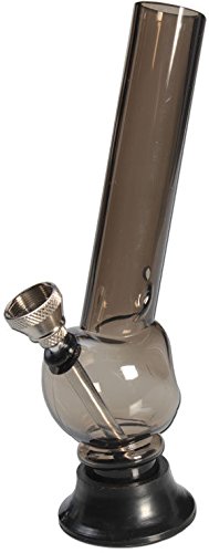 Formschöne bong-discount Acryl-Bong mini, mit Kugel und schräg aufgesetztem Rauchrohr Höhe 150mm, Handtaschen-bong, verschiedene Farben