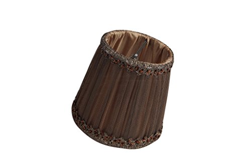 Splink 2 Pcs Lampenschirm E12/E14 Organza Stoff Stehlampe Tischlampenschirm mit Gold Trim Vintage Barockstil Stil 85*120*110mm - 3