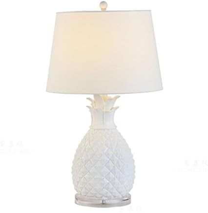 Simple Yellow Pineapple Table Lamp Creative Children Room Bedroom Bedside Lamp Living Room Resin Table Lamp E27 Reading Lamp ( Color : White )