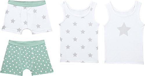 Kinderbutt 4-pc Underwear Set Single-Jersey Mint/White/Grey Size 158/164
