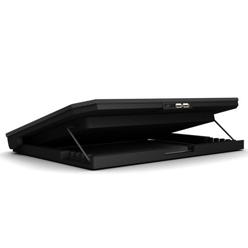 LS Premium Notebook Kühler LS200C | Laptop Cooling Pad Ständer| 2x Lüfter / 140mm Fan | mit 2 x USB HUB und blaue LED | 10″-15″ Zoll - 4