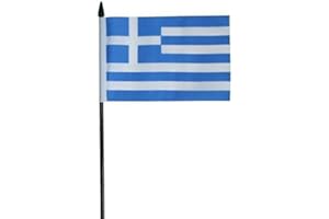 FlagSuperstore Greece Small Hand Waving Flag 6" x 4" Inch