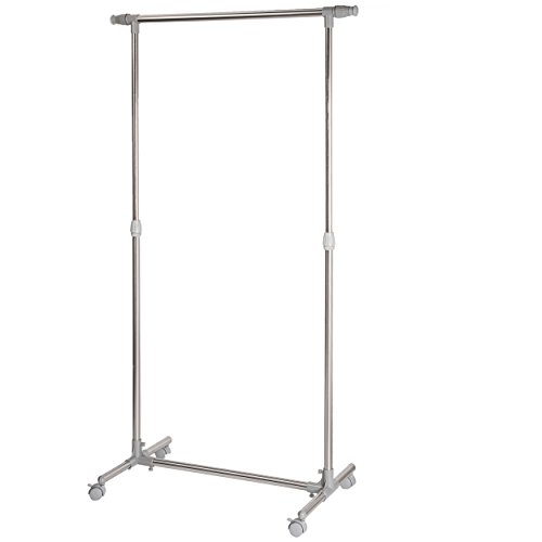 Oramics Kleiderständer ausziehbarer Teleskopgarderobe Garderobenständer mit Rollen 87-150cm Kleiderstange - 6
