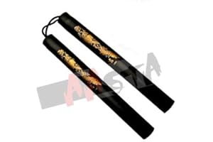 AASTA 12" Foam Safety Nunchaku with Cord Golden printing