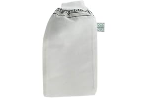 HOPS Guanto esfoliante per il corpo e il viso, guanto esfoliante per peeling, Kese Hamam, per uomini e donne, guanto per esfoliare la pelle, bianco (sottile, per pelli sensibili)