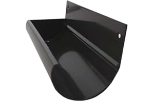 Renoplast® R50 Fonds de Gouttière en Aluminium Extrémités de gouttière Gauche/Droite | Graphite| Gouttière d'évacuation des eaux pluviales Profilé de tôle pliée| Abri de jardin Carport Terrasse Balcon