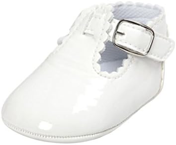 BESTOPPEN Newborn Baby Shoes,Toddler Kid Infant Girls Boys Soft Sole Crib Bowknot Leater Boots Anti Slip Shoes Cute Shoes Size for 1-2 Years Easter Gift for Baby (12~18 M, White)