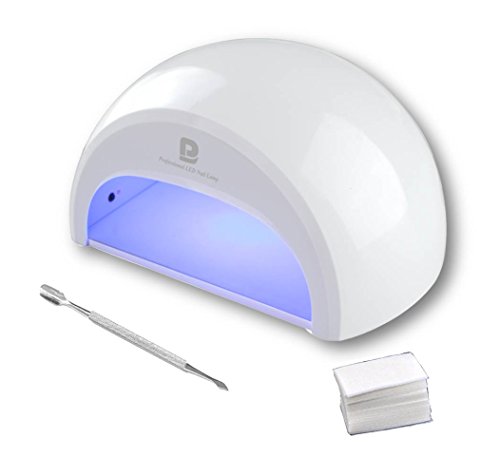 Proxima Direct® 12W weiße LED-Nagel-Trockner-Lampe Manikürkunst für Schellack Nagellack mit Auto 30s Sensor + Nagelhautschieber und fusselfreies Wischen