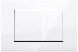 Wunderbad Drückerplatte Weiss Glänzend Kompatibel zu Geberit Duofix Sigma (UP 320) 2 Mengenspülung