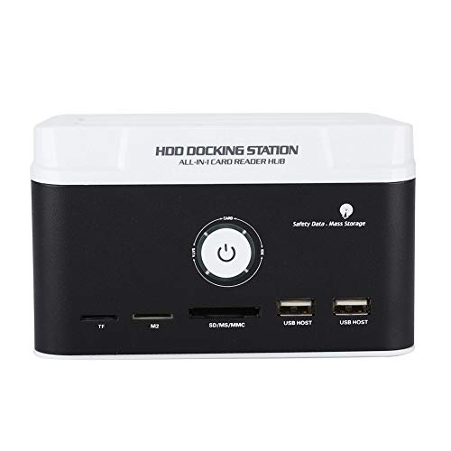 Preisvergleich Produktbild Tonysa Externe Festplattenbox,Externes USB 3.0 Festplattengehäuse mit HDD SATA Festplattenlaufwerk / HUB Kartebleser / 12V / 3A Netzteil / Wechselstromkabel für Windows 2000 / XP usw.(EU-Stecker)