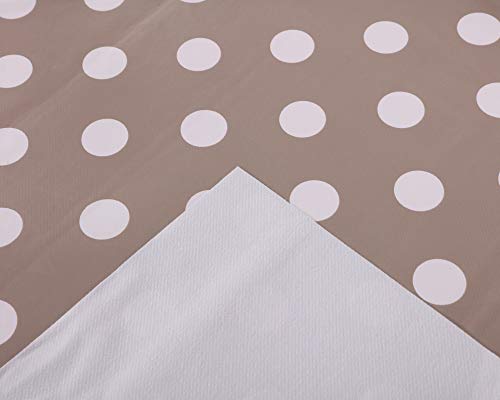 Vinylla. Mantel de PVC para mesa de fácil limpieza, diseño de lunares, color marrón, pvc, marrón, Round(Dia.178cm)