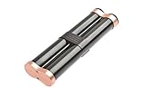Maße: 19,5cm x 6cm x 2,5cm The Khan Outdoor & Lifestyle Company Doppel Zigarren Tube/Tubidor aus Aluminiumlegierung, 19,5cm x 6cm x 2,5cm, schwarz, Mod. 5299-01