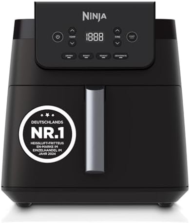 Ninja Friggitrice ad aria calda, 6,2 l, senza olio, grande cassetto quadrato, arrosto, friggitrice ad aria calda, essiccazione, riscaldamento, digitale, antiaderente, cestello lavabile in