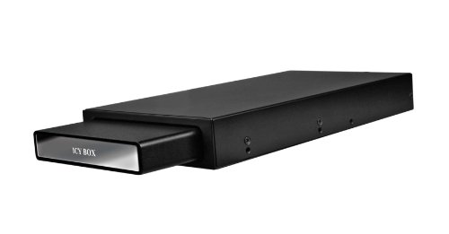 Icy Box IB-290StUS-B Externes Gehäuse für 2,5″ (6,35 cm) SATA HDD/SSD mit USB 2.0 & eSATA Anschluss, Aluminium, Kunstledertasche, schwarz - 3