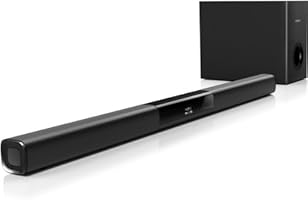 Philips HTL2163B/12 SoundBar-Lautsprecher mit Bluetooth (120 Watt RMS, Dolby Digital, HDMI, Wandmontage) schwarz