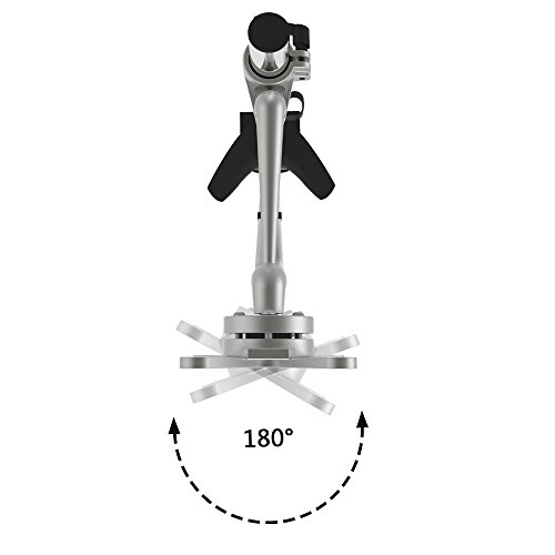 PureMounts PM-STYLE-DM-23B Schreibtisch Halterung für Monitore bis 71cm (28 Zoll), schwenkbar, neigbar, drehbar, VESA 100, Armlänge: 1x ca.16cm - 5