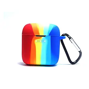 Kolorcase Pouch for Boat Airdopes 131/138 with LED Light Indicator Protective Soft Silicone Case Cover with Hook (Cover Only) (This Cover is Not Sold Or Created by Boat) (Rainbow)
