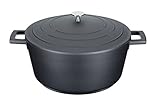 Kitchencraft Masterclass en Fonte d'aluminium Induction antiadhésive Cocotte, 5 l (1 Gal) - Noir