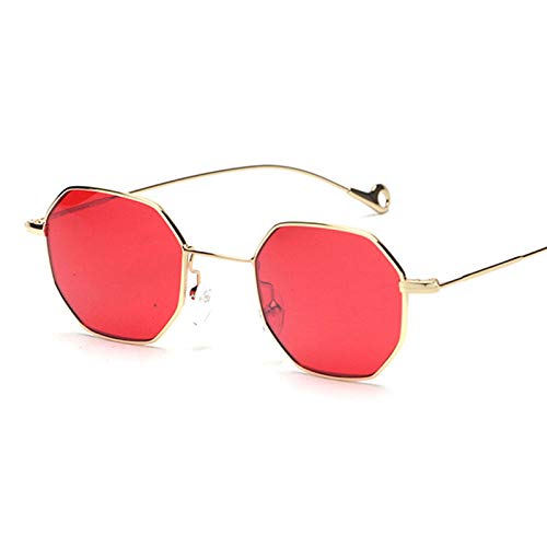 FGRYGF-eyewear Occhiali da sole sportivi, occhiali da sole vintage, Blue Yellow Red Tinted Sunglasses Women Small Frame Polygon Vintage Sun Glasses For Men Retro as shown in photo clear pink