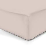 Vision Drap Housse Beige 180x200cm - 100% Coton - avec Bonnet de 30cm