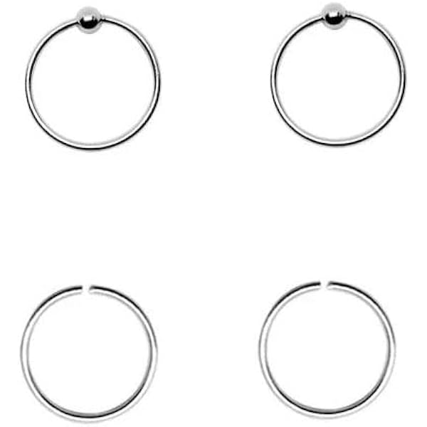 Anello Per Il Naso Con Perline Di Opale, Anello Per Il Naso In Argento Sterling 925 - Foto 6