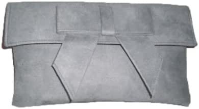 grey suede evening bag