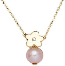 Miore - AG0168PLN - Collier avec Pendentif Femme - Or Jaune 750/1000 (18 carats) 2.15 gr - Diamant - Fleurs - Perle de Chine - 41 cm