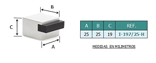 EVI herrajes i-197/25-h – Door Stop, selbstklebend, Finish matt Inox (Edelstahl, 25 mm) - 2