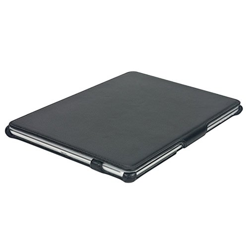 KHOMO® Black Leather Executive Case iPad Mini 1 – 2 – 3 – Professional look with adjustable stand and secure hand strap – Schwarzes Gehäuse mit doppeltem Schutz fur Apple iPad Mini, iPad Mini Retina, iPad Mini 3 - 2