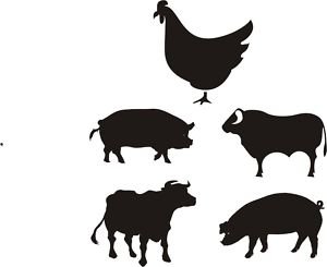 Smarts-Art 10 x Farm Yard Animaux Stickers pour carrelage (toute Surface plate 3 "