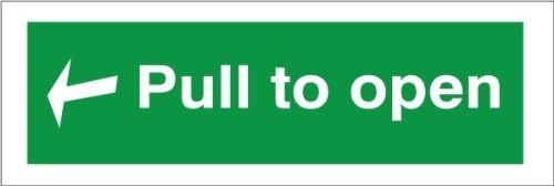 Pull To Open Sign 300mm x 100mm - Rigid Plastic (FED.08E-RP)