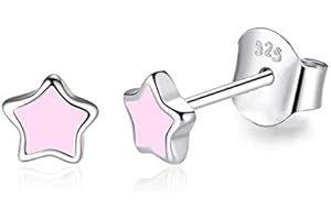 Gold Gala Pendientes pequeños de Plata de ley 925 para Mujeres y Niña